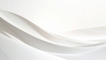 Abstract white background featuring a futuristic 3D wave design, ideal as a light blue and gray vector wallpaper, texture, or business template decoration