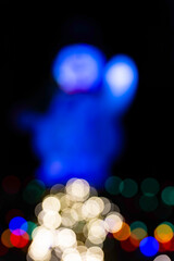 An abstracted view of blurry Christmas lights
