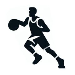 Naklejka premium Basketball Dribble Pose Silhouette Vector Icons