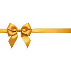 Fototapeta premium Golden ribbon bow on a transparent background for gift wrapping and decoration