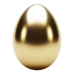Golden egg isolated on transparent background with shiny surface