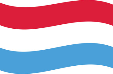 Obraz premium Luxembourg flag waving vector, flat minimal national banner 