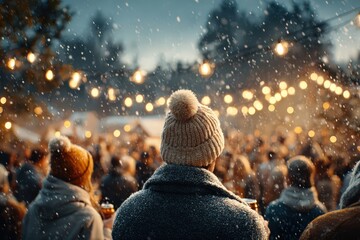 Festival Audience Enjoying Music at Concert Night