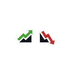 Up and down arrow logo Icon flat vector design