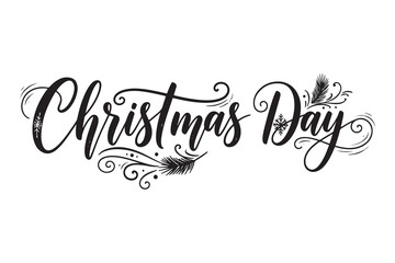 Elegant christmas day calligraphy typography design