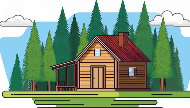 simple rustic cabin in the woods flar