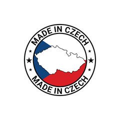 made in czech label design vector