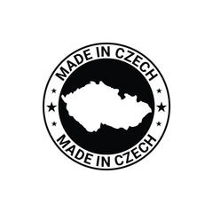 made in czech label design vector black color