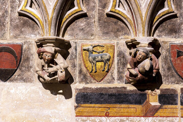 Saint Thecla’s cathedral, Tarragona, Spain. Apse chapel of Saint Olegarius. Corbel with effigies © Julian