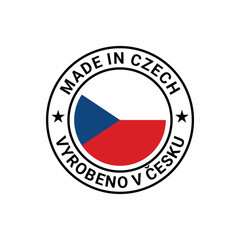 made in czech label design vector