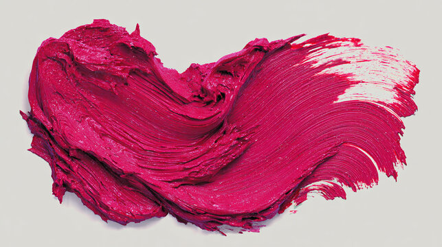 A close-up shot of a vibrant, textured smear of lipstick