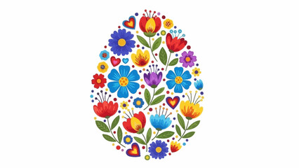 Colorful art floral Easter egg design