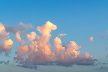 Sky background on sunset. Nature composition. Summer background.