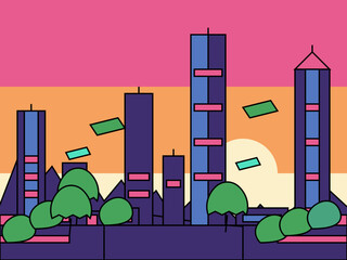 vector illustration of a factory