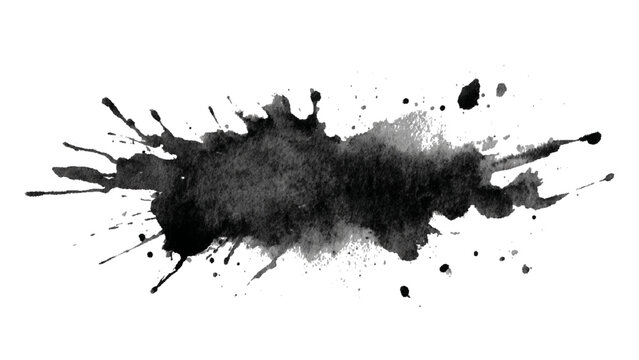 Abstract grunge paint brushstroke texture. scratched dirty ink splatter stains black and white brush stroke artistic vector background design.