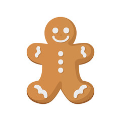 Cute Gingerbread Man Cookie Vector Illustration