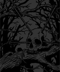 skull in the tree