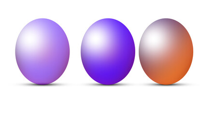 Trio of Gradient Spheres on White