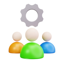 3D Team Management Collaboration Leadership Icon