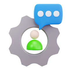3D User Settings Communication Management Icon