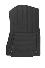 Luxury car floor mats in black plastic