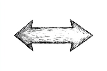 Hand-drawn sketch of a double-headed horizontal arrow pointing both left and right