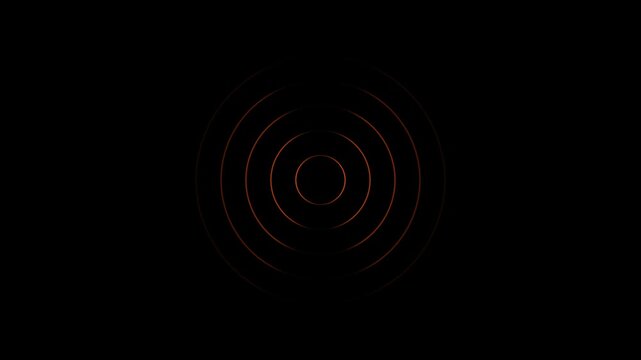 Radio wave looping animation concept. Radio wave looping screen on black background animation.