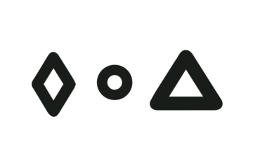 Diamond Circle and Triangle Shapes on Black Background geometric