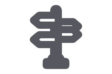 Directional Signpost Icon with Multiple Arrow Arms graphic design