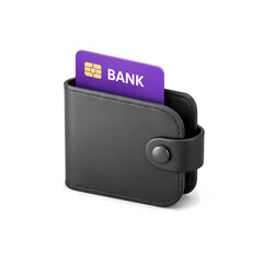 Modern Wallet with Purple Bank Card