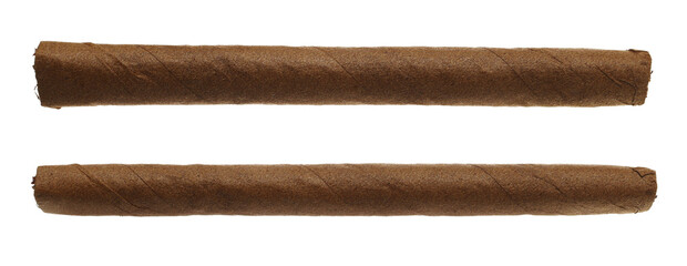 Luxury handmade cigar set isolated on white, clipping path