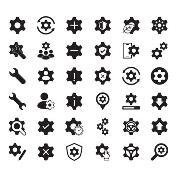 Comprehensive Solid Glyph Vector Interface Full Set