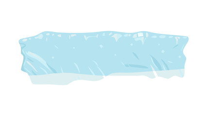 Iceberg Floating on Calm Ocean Minimal Vector Illustration on White Background