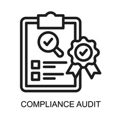 Compliance Audit icon line vector illustration