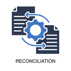 Reconciliation icon solid vector illustration
