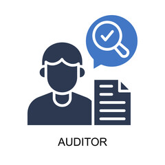 Auditor icon solid vector illustration