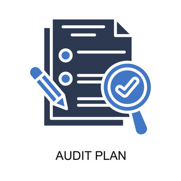 Audit Plan icon solid vector illustration