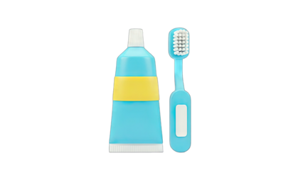 Toothpaste and Toothbrush on White Background