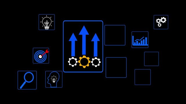 Quality and process improvement concept with businessman solving problems, enhancing organizational processes, implementing continuous improvement, and boosting industrial management efficiency.