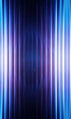 Neon Blue Vertical Glass Wave Lines Background &ndash; Futuristic Ribbed Light Stripes Abstract Design