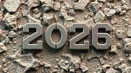 2026 inscription logo new year texture