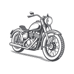 Fototapeta premium Vintage motorcycle with detailed engine and wheels black white