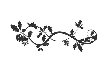 A postcard element, a template oak tree ornament