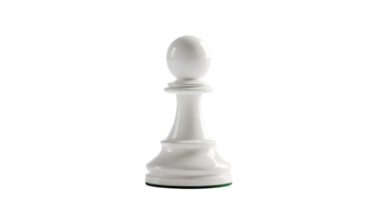 White chess pawn isolated on transparent background