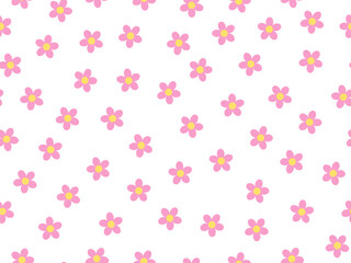 Cute seamless floral pattern with small pink flowers.
