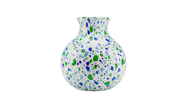 Terrazzo Vase Isolated on White Background
