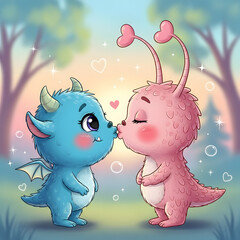 Soft Romantic Kiss Artwork