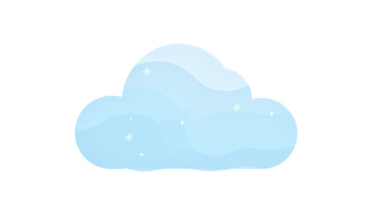 Winter cloud icon, cold weather symbol, snowy sky illustration, png file, isolated on white

