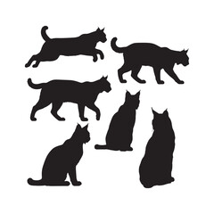 Bobcat Silhouettes Collection,Bobcat Silhouettes,Vector Bobcat Silhouettes,Wild Bobcat Silhouettes,bobcat vector