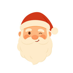 Santa Claus Winking Face Illustration